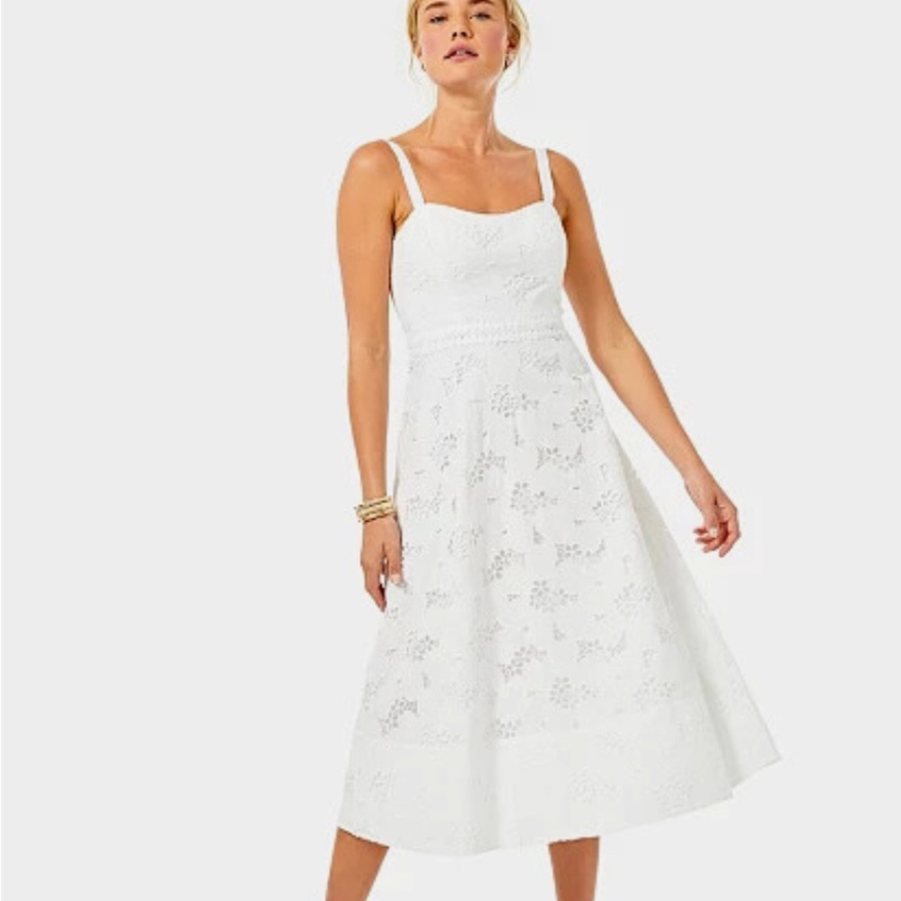 Lilly Pulitzer Cream Sweetheart Sundress Midi